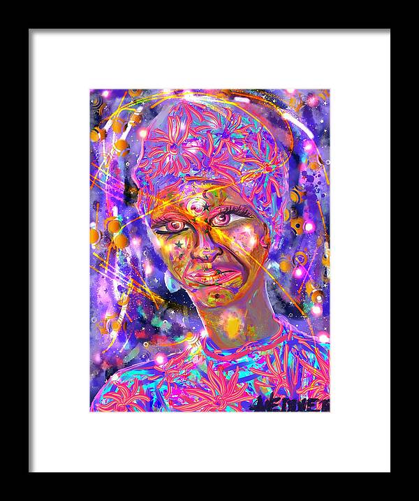 Digital Painting Framed Print featuring the digital art The Seer by Angela Weddle
