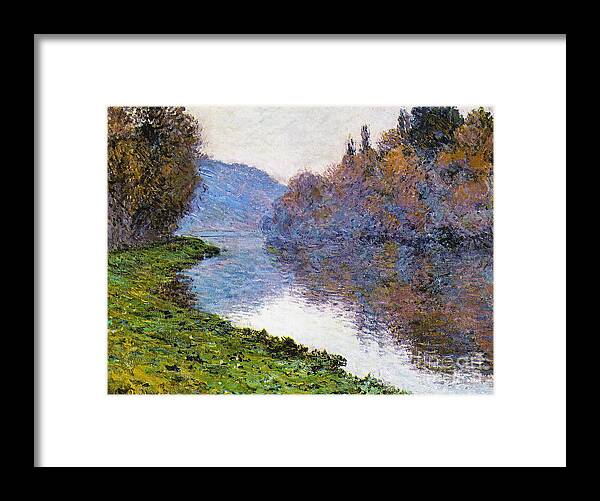 The Seine At Jenfosse Framed Print featuring the painting The Seine at Jenfosse by Claude Monet