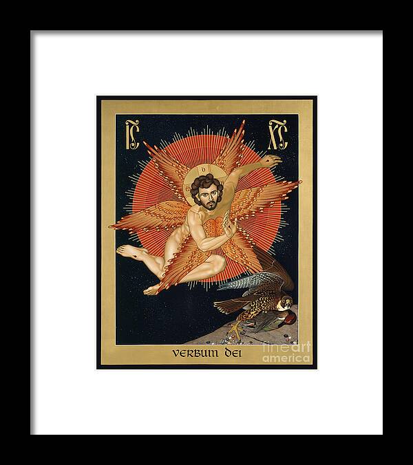 The Seraphic Christ Framed Print featuring the painting The Seraphic Christ - RLSEC by Br Robert Lentz OFM