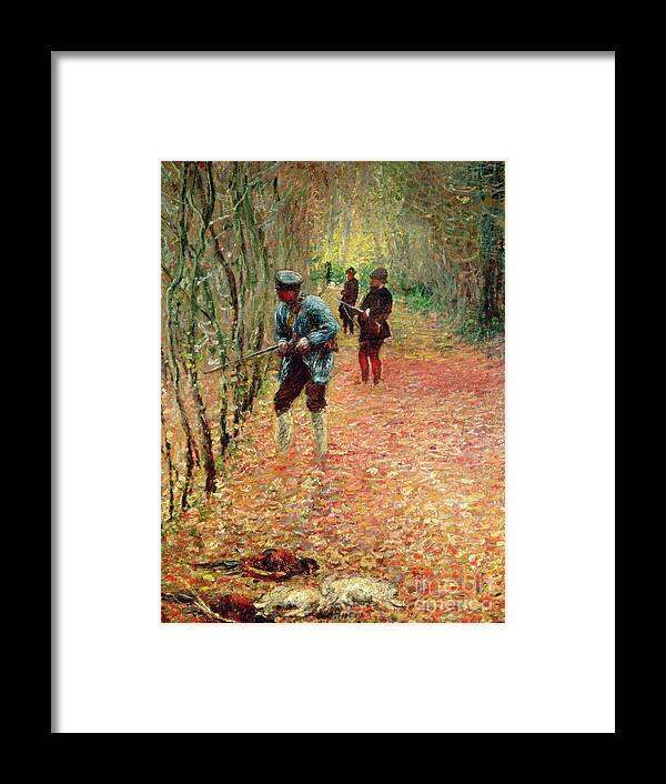 The Shoot Framed Print featuring the painting The Shoot by Claude Monet