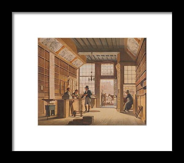 The Shop Of The Bookdealer Pieter Meijer Warnars On The Vijgendam In Amsterdam Framed Print featuring the painting The Shop by MotionAge Designs
