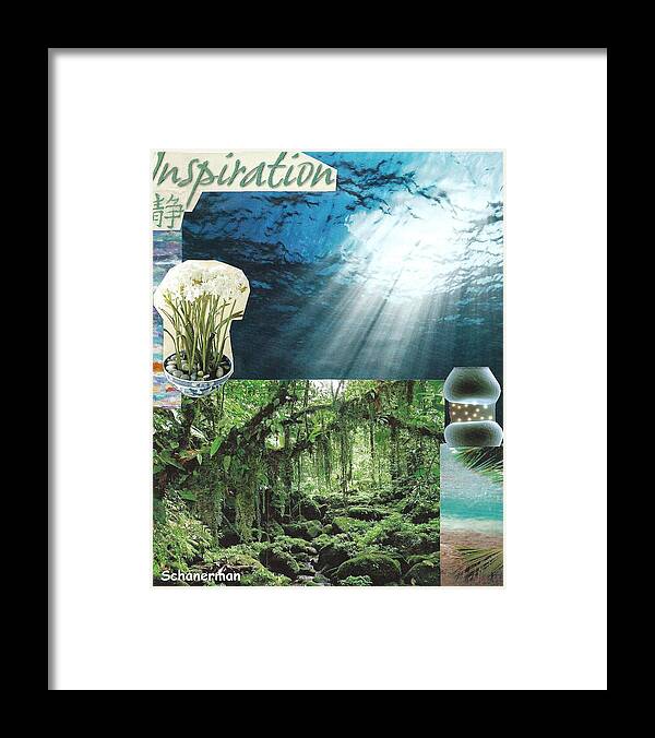 Collage Art Framed Print featuring the mixed media The Sight of Inspiration by Susan Schanerman