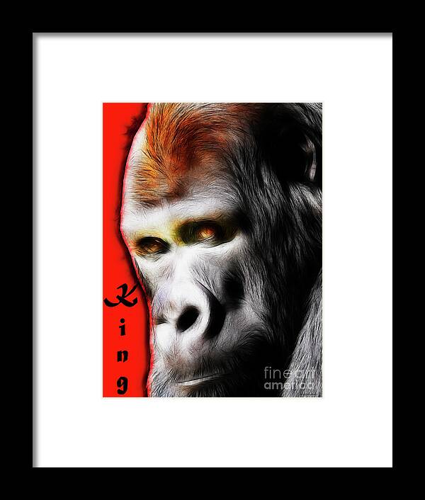 Gorilla Framed Print featuring the photograph The Silverback Gorilla . King of the Jungle by Wingsdomain Art and Photography