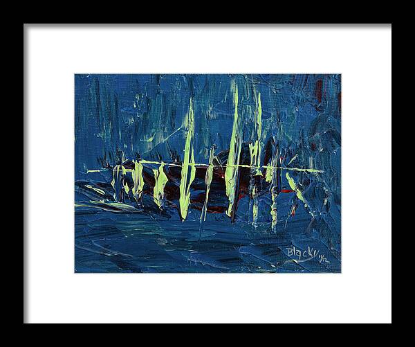 Ship Framed Print featuring the painting The Skeleton Ship Of El Draque by Donna Blackhall