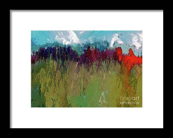 Snowy Framed Print featuring the digital art The Snowy Mountain In Spring Painting   by Lisa Kaiser