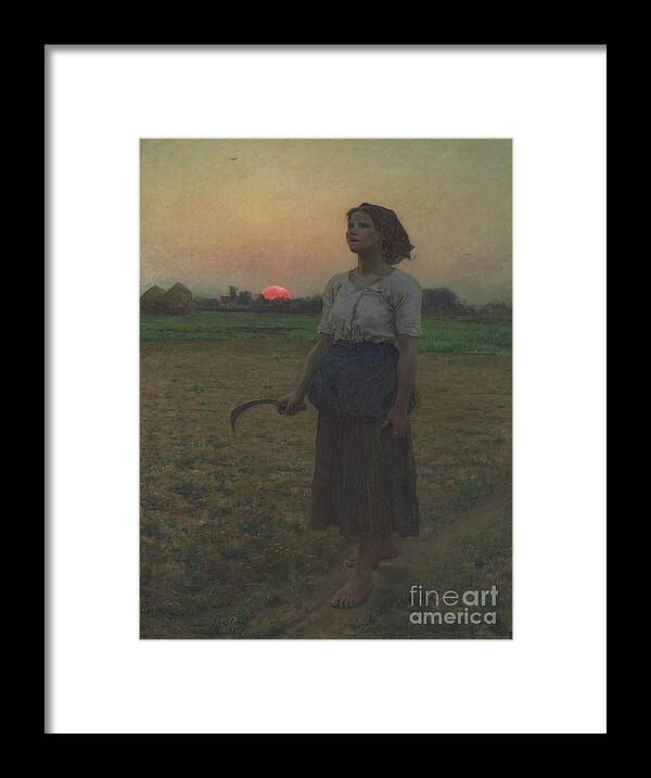 The Song Of The Lark Framed Print featuring the painting The Song of the Lark by Jules Breton