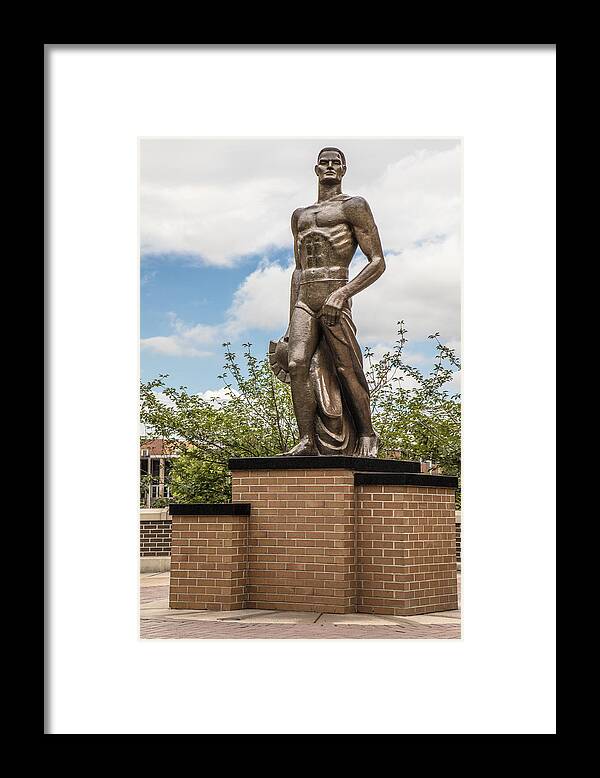 The Spartan Statue Framed Print featuring the photograph The Spartan Statue - Michigan State University by John McGraw
