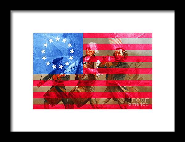 Usa Framed Print featuring the photograph The Spirit of 76 And The American Flag 20150704 by Wingsdomain Art and Photography