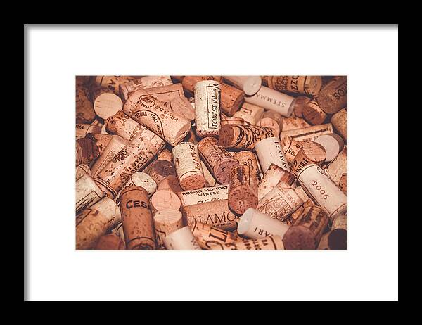 Wine Corks Framed Print featuring the photograph The Spirit of Wine by Colleen Kammerer
