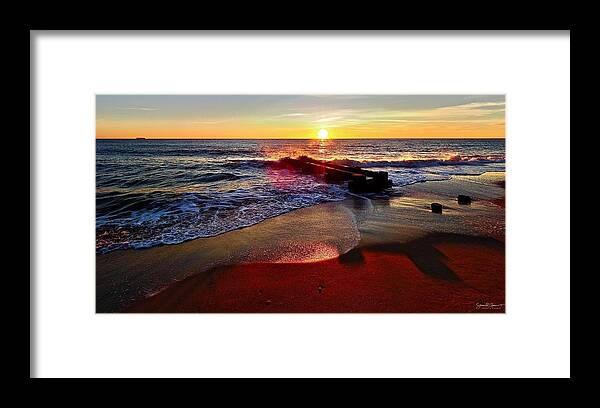 Ocean Framed Print featuring the photograph The Spray of Morning Sunshine by Shawn M Greener