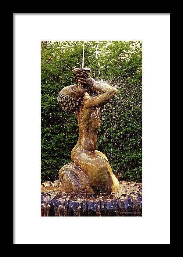 The Spring Is A Restored Fountain On The Historic Cranbrook Campus. Framed Print featuring the photograph The Spring by Garth Glazier