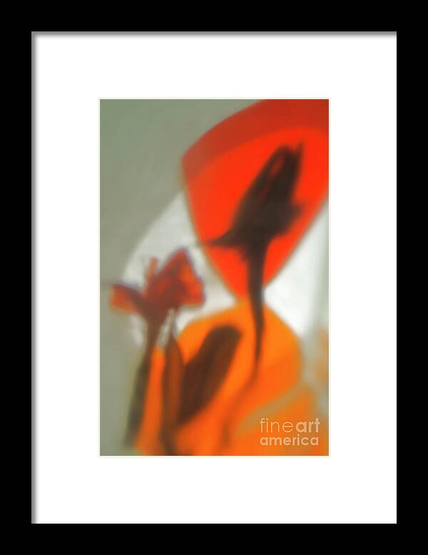 Still Life With Shadows Of Flowers By Alexander Vinogradov Framed Print featuring the photograph The still life with the shadows of the flowers. by Alexander Vinogradov