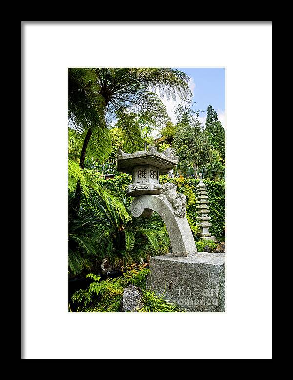 Tropical Framed Print featuring the photograph The Stone Lantern by Brenda Kean