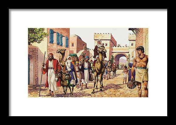 The Story Of Isaac Framed Print featuring the painting The Story of Isaac by Pat Nicolle