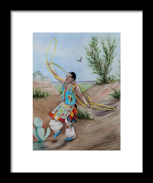 Native American Framed Print featuring the painting The Storyteller by Kelly Miyuki Kimura