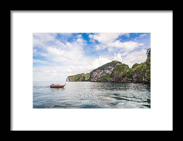 Koh Kradan Framed Print featuring the photograph The stunning Koh Mook in the Trang island by Didier Marti