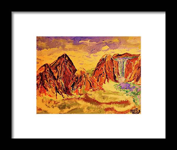 Nature Framed Print featuring the painting The Summit by Kicking Bear Productions