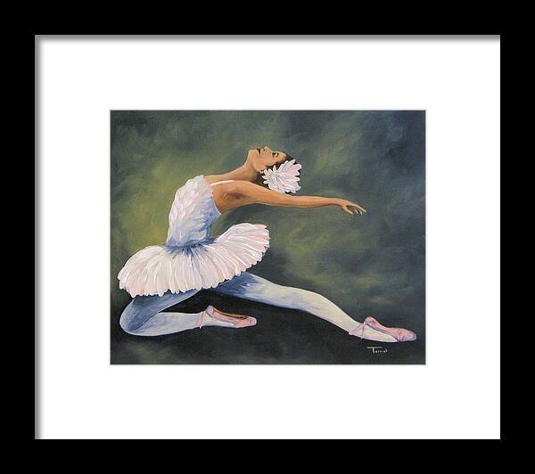 Ballerina Framed Print featuring the painting The Swan IV by Torrie Smiley