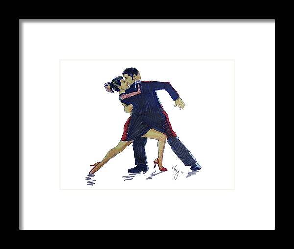 Tango Framed Print featuring the painting The Tango by Mike Jory