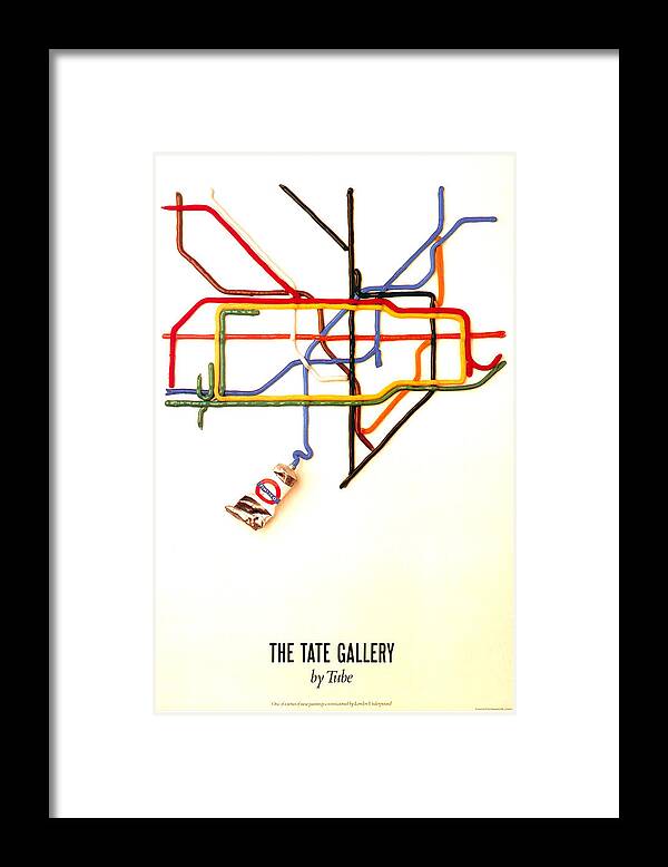 Tate Gallery Framed Print featuring the mixed media The Tate Gallery - National Galleries and Museums - London Underground - Retro travel Poster by Studio Grafiikka