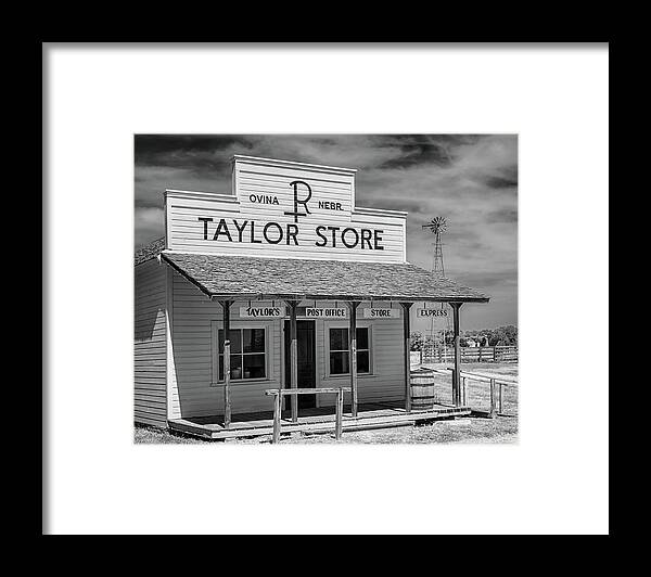 Stuhr Museum Of The Prairie Pioneer Framed Print featuring the photograph The Taylor Ranch Store by Susan Rissi Tregoning