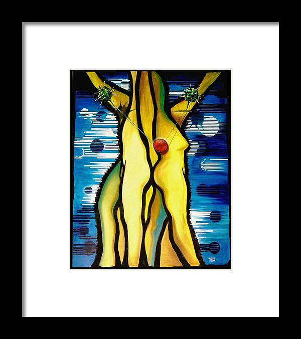 Apple Framed Print featuring the painting The Temptation by Roger Calle