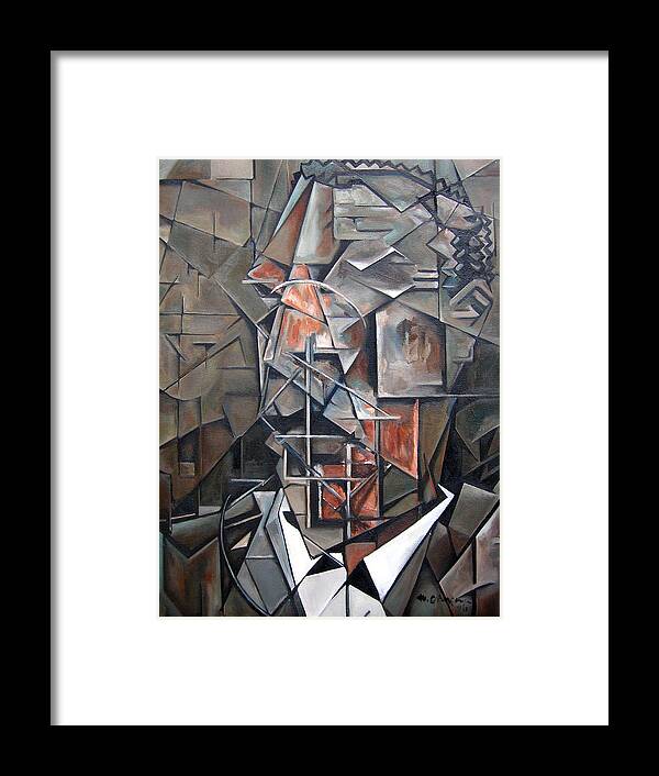 John Coltrane Jazz Abstract Portrait Framed Print featuring the painting The Tenorist by Martel Chapman