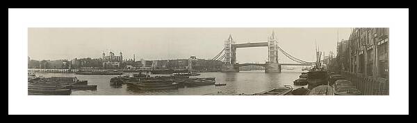 Richard Reeve Framed Print featuring the photograph The Thames at Tower Bridge 1909 by Richard Reeve