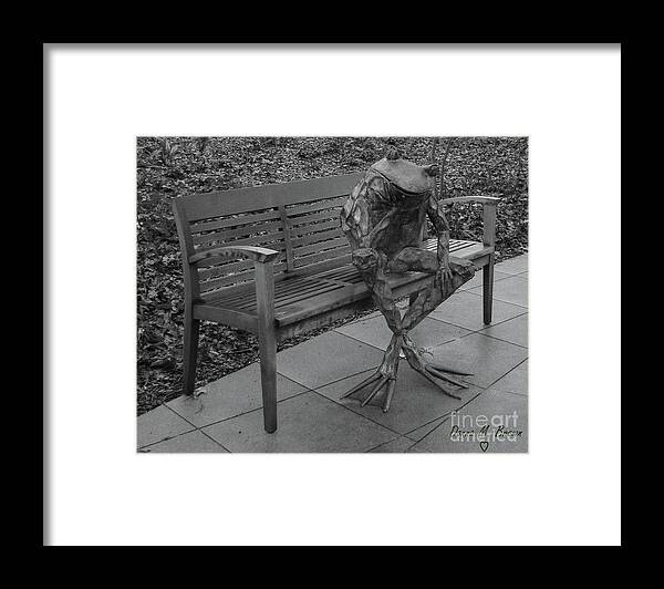 Frog Framed Print featuring the photograph The Thinking Frog by Donna Brown