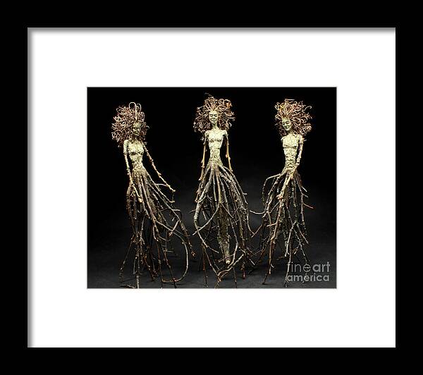 Three Graces Framed Print featuring the mixed media The Three Graces Dance by Adam Long