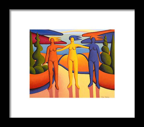Race Framed Print featuring the painting The Three Races by Alan Kenny