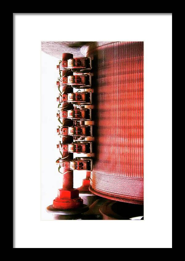 Coil Framed Print featuring the photograph Red coil electric Motor by Micah Offman
