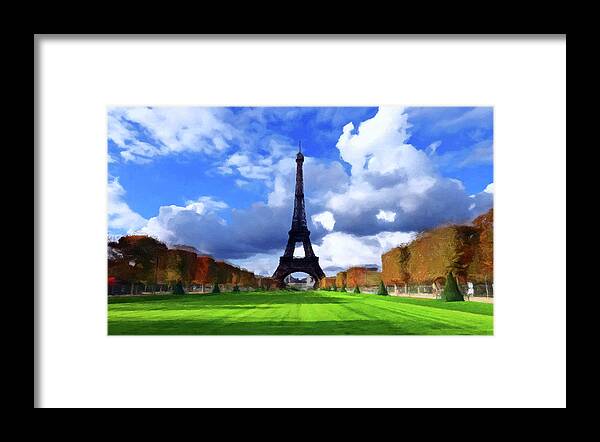 Eiffel Tower Framed Print featuring the painting The Tower Paris by David Dehner