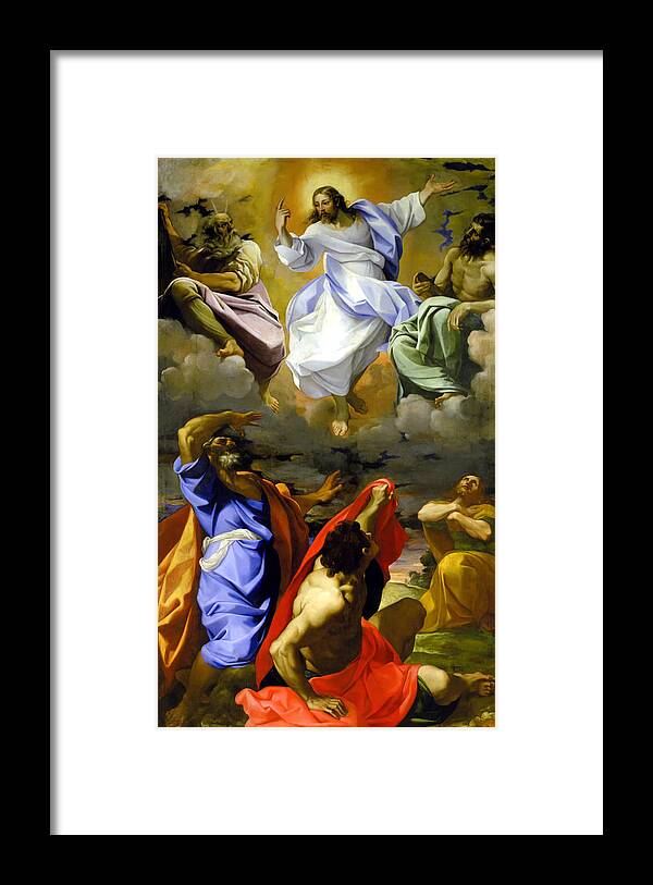 The Transfiguration Framed Print featuring the painting The Transfiguration of Our Lord by Lodovico Carracci