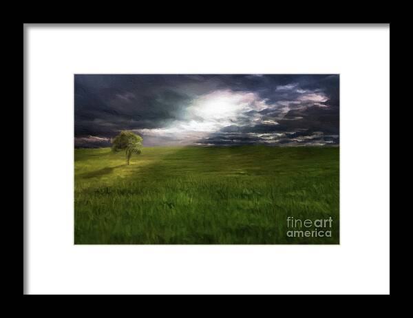 Landscape Framed Print featuring the painting The Tree of Life by Esoterica Art Agency