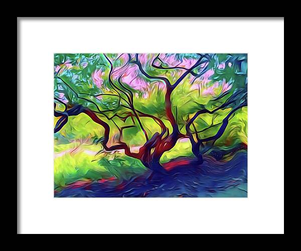 Nature Framed Print featuring the mixed media The tree by Susanne Baumann