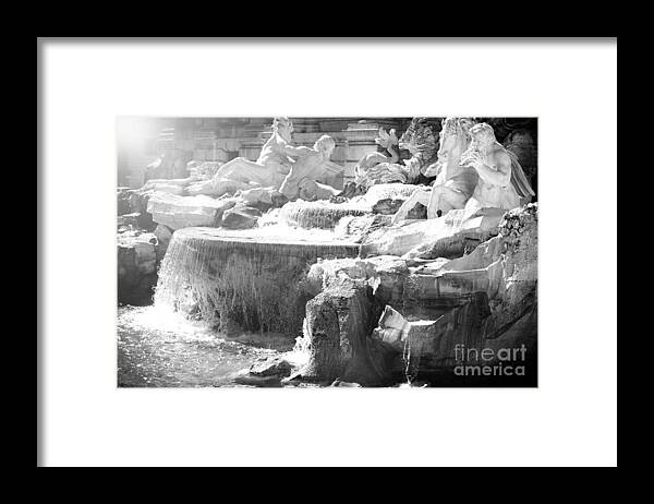 Trevi Fountain Framed Print featuring the photograph The Trevi fountain detail in Rome by Stefano Senise