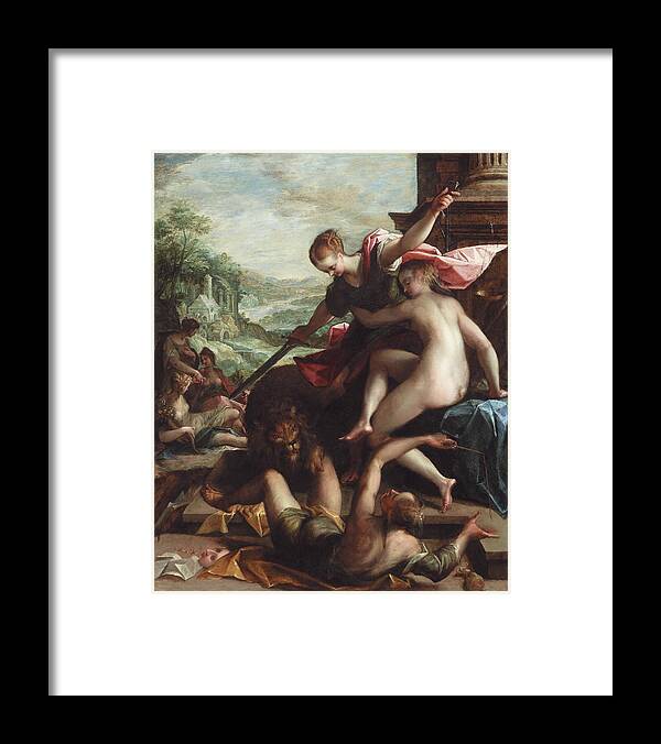 The Framed Print featuring the painting The Triumph of Truth by Johann or Hans von Aachen