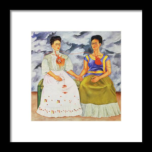 Frida Kahlo Framed Print featuring the painting The Two Fridas by Frida Kahlo
