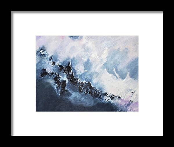 Blue Framed Print featuring the painting The Universe in part 1 by Gloria Dietz-Kiebron