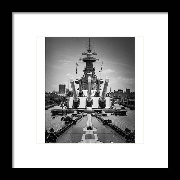 Picture Framed Print featuring the photograph The Uss North Carolina In Wilmington by Alex Snay