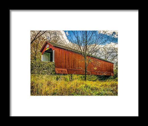 1875 Framed Print featuring the photograph The Van Sant Covered Bridge by Nick Zelinsky Jr