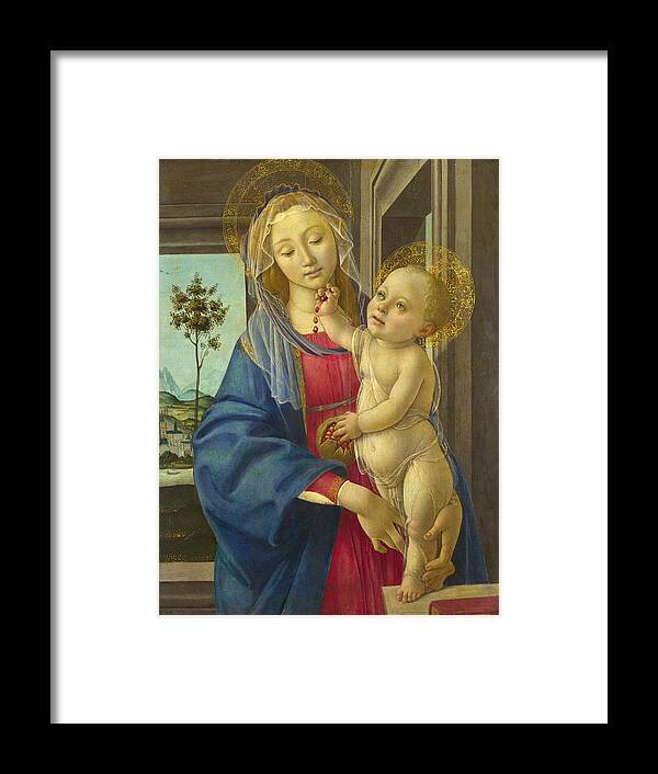 Botticelli Framed Print featuring the painting The Virgin And Child With A Pomegranate by Sandro Botticelli