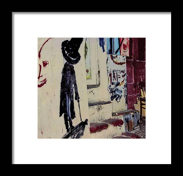 Spanish Alleyway With Graffiti. Death Imagery At Our Door Colorfully Displayed. Framed Print featuring the photograph the Visitor by Edward Shmunes