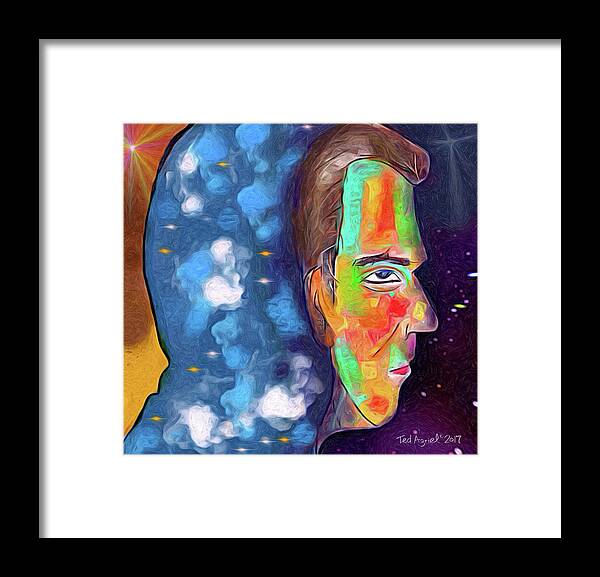 Painting Framed Print featuring the digital art The Visitor by Ted Azriel