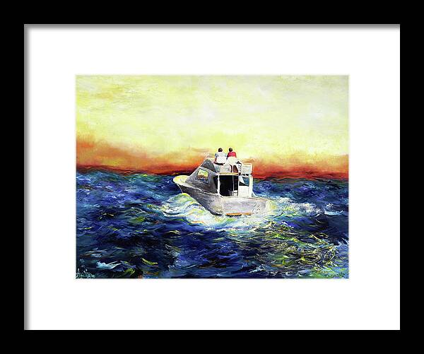 Seascape Framed Print featuring the painting The Voyage by Anitra Handley-Boyt