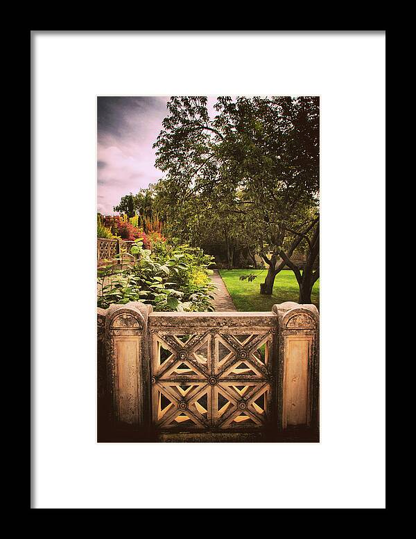 Untermyer Garden Framed Print featuring the photograph The Walled Garden Gate by Jessica Jenney