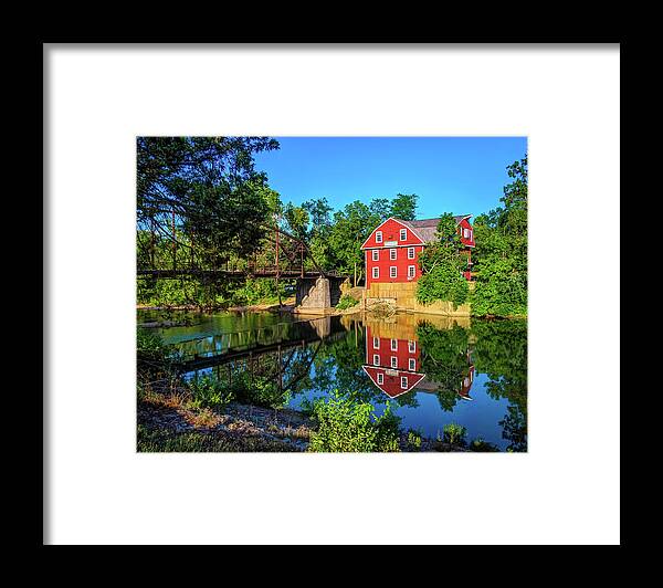 America Framed Print featuring the photograph The War Eagle Arkansas Mill and Bridge III - Northwest Arkansas by Gregory Ballos