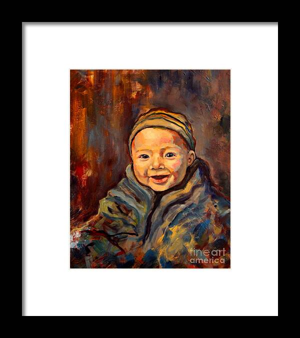 Baby Framed Print featuring the painting The Warmth of Winter by Angelique Bowman