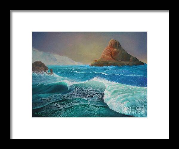 Seascapes Framed Print featuring the painting The Warrior.......Coastal Ireland by Bob Williams